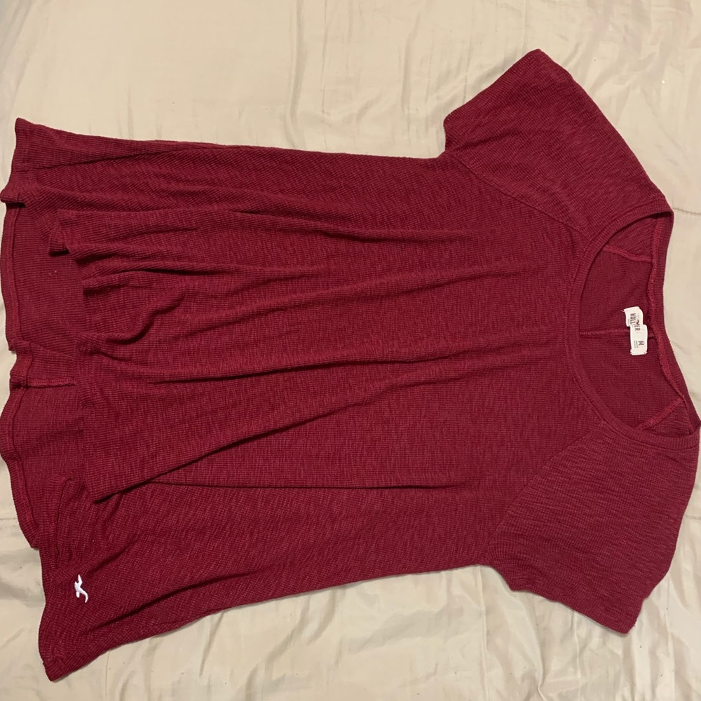 Red ribbed Hollister top
